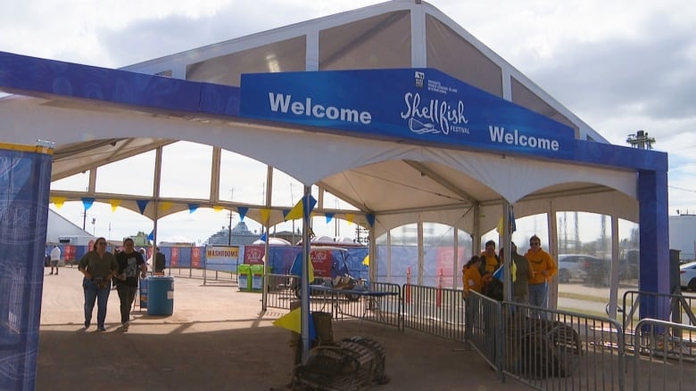 Entrance to shellfish festival.