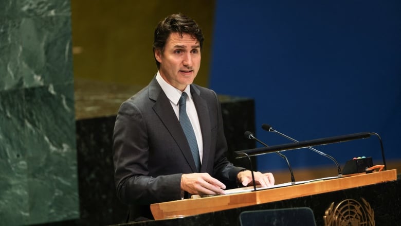 A man at a lectern. 