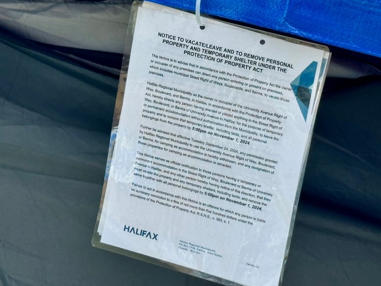 A sheet of paper with the notice written on it