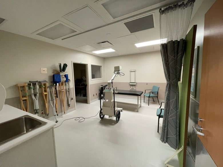 Inside a medical facility.