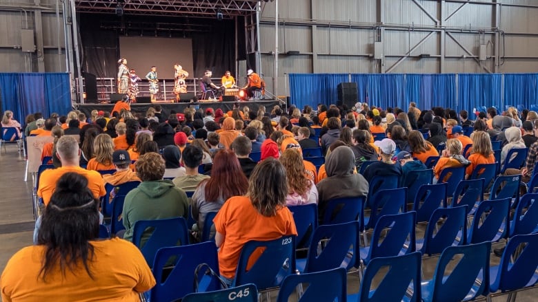 Hundreds, including Thames Valley students, gathered Monday morning to hear Indigenous community leaders at the Western Fair Agriplex. 