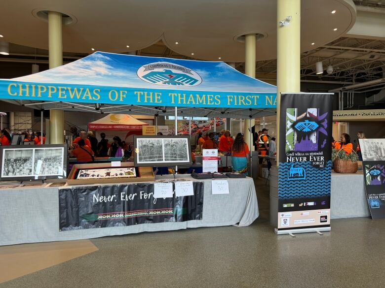 Monday's event featured a number of local Indigenous vendors. Proceeds from the event will go to preserving the last standing structure of the Mount Elgin Residential School.