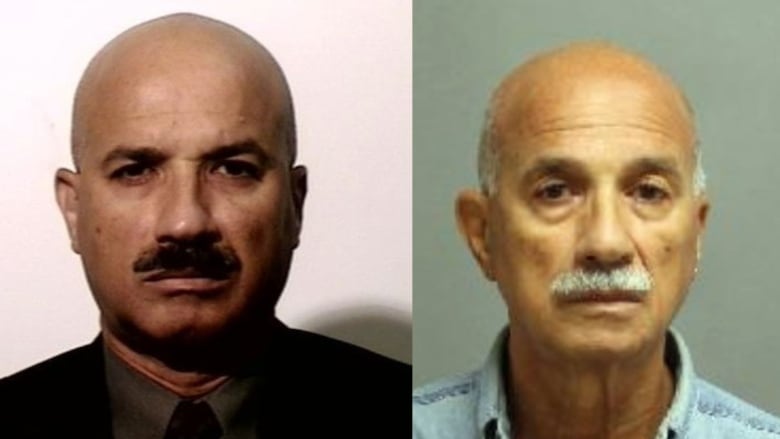 A side by side photo of a bald man when he was younger and older.