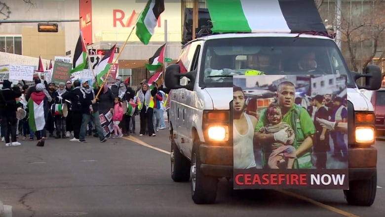 A protest in support of Palestine