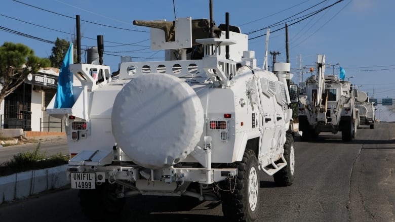 The back of a UNIFIL vehicle.