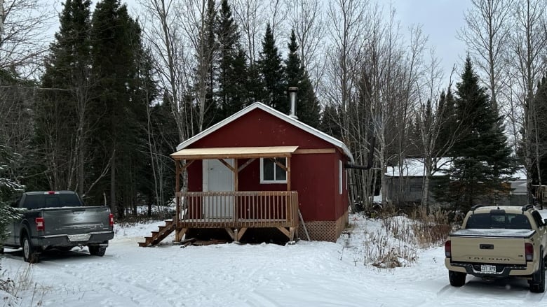 A cabin in the woods. 