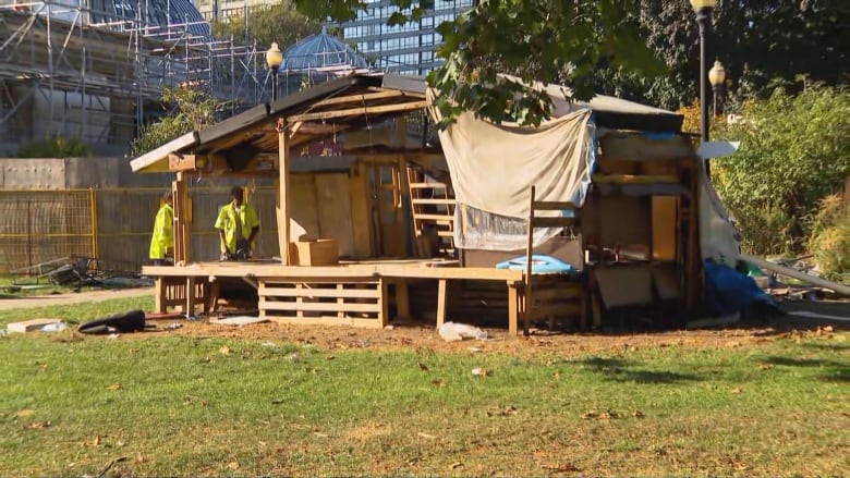 Encampment structure at Allan Gardens