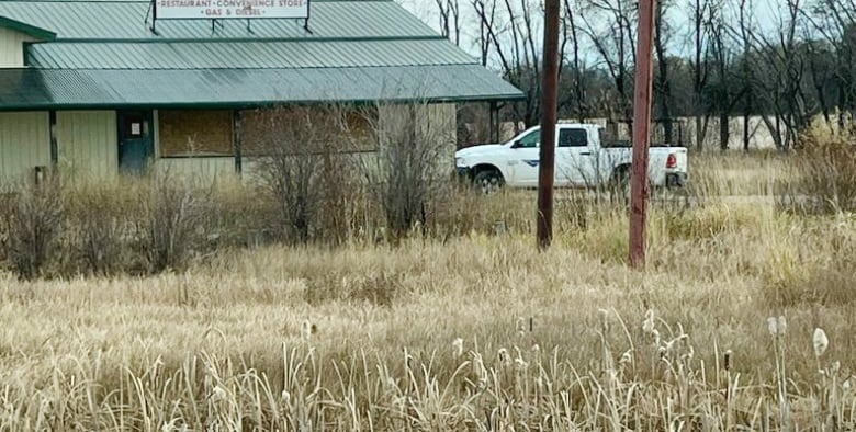 truck parked near store