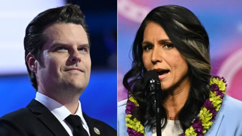 Matt Gaetz and Tulsi Gabbard in a compilation photo. 